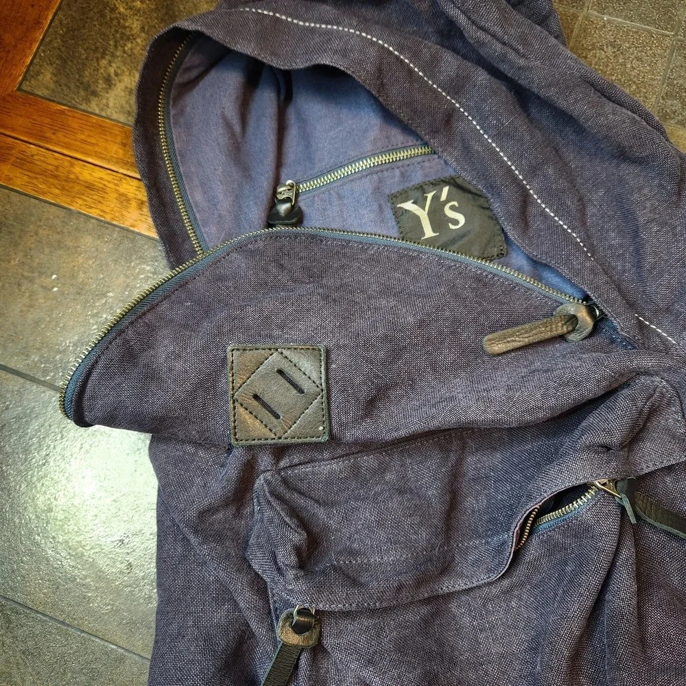 Y's Yohji Yamamoto Slouchy Washed Linen Backpack YX-116-330 Luxury Japan 21